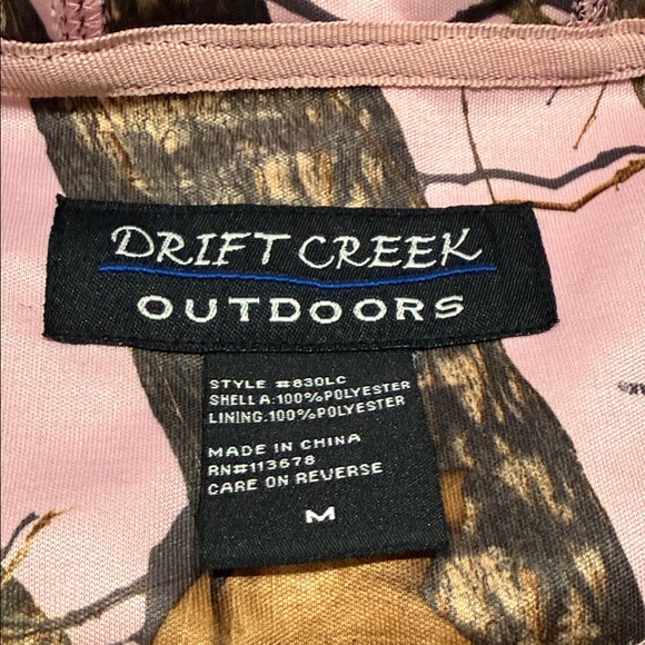 Lightweight hooded jacket Camo black & pink zip front women’s Size M - Picture 2 of 4